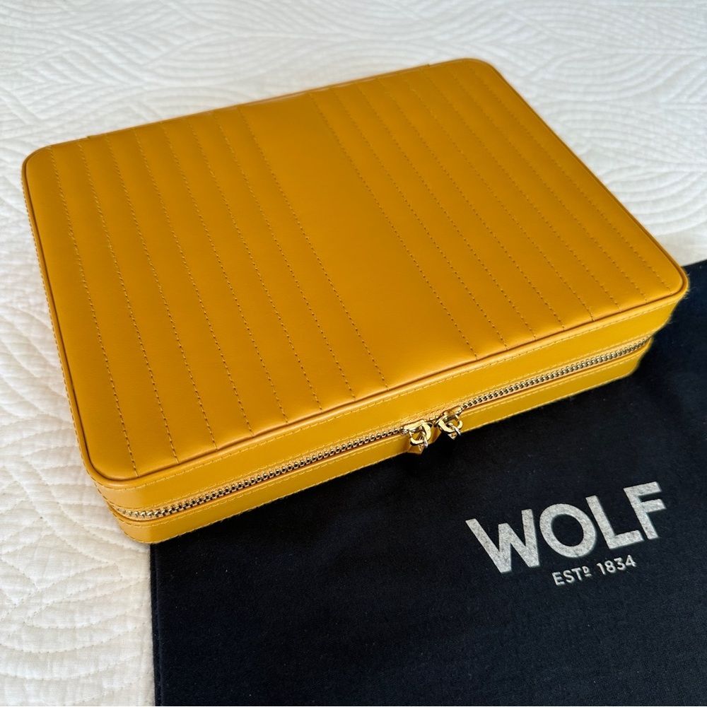 Wolf Designs Maria Large Zip Case in Mustard